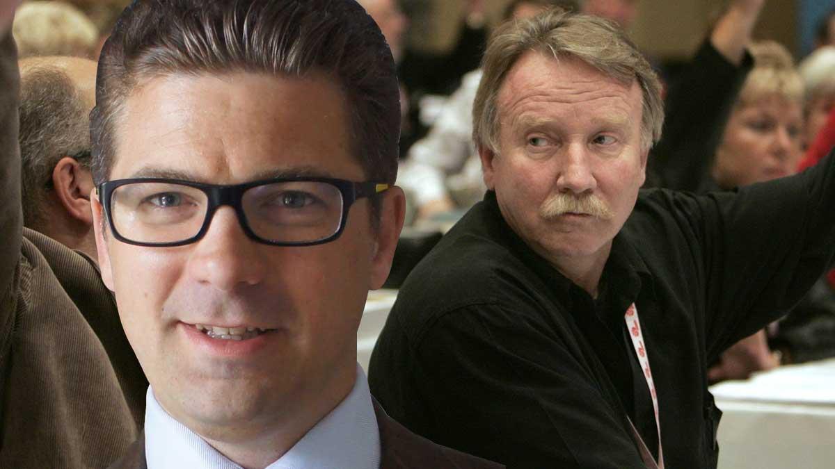 På bild: Dagens PS krönikör Johan Berntorp och politikern Ilmar Reepalu (S). (Foto: TT / Montage)