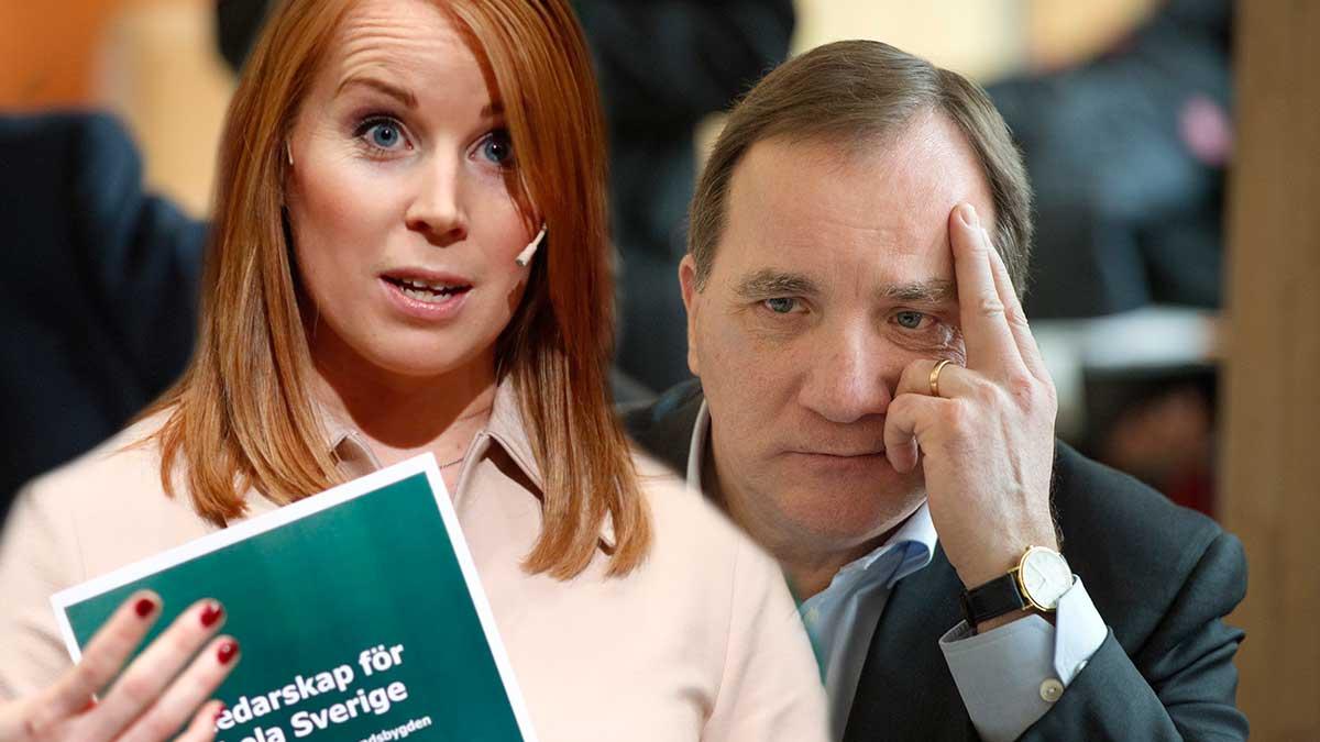 C-ledaren Annie Lööf och statsminister Stefan Löfven (S). (Foto: TT / montage)