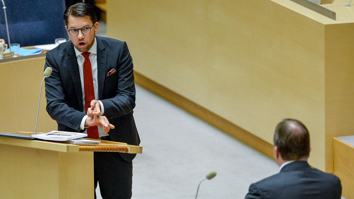 Dagens Industri anser att man bör bjuda in Jimmie Åkesson till förhandlingar om hur Sveriges regering ska komma att se ut. (Foto: TT)