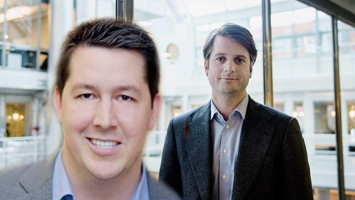 Brian Billingsley (t v) har hastigt slutat som USA-chef för Klarna. Till höger i bild: Klarnas medgrundare Sebastian Siemiatkowski.