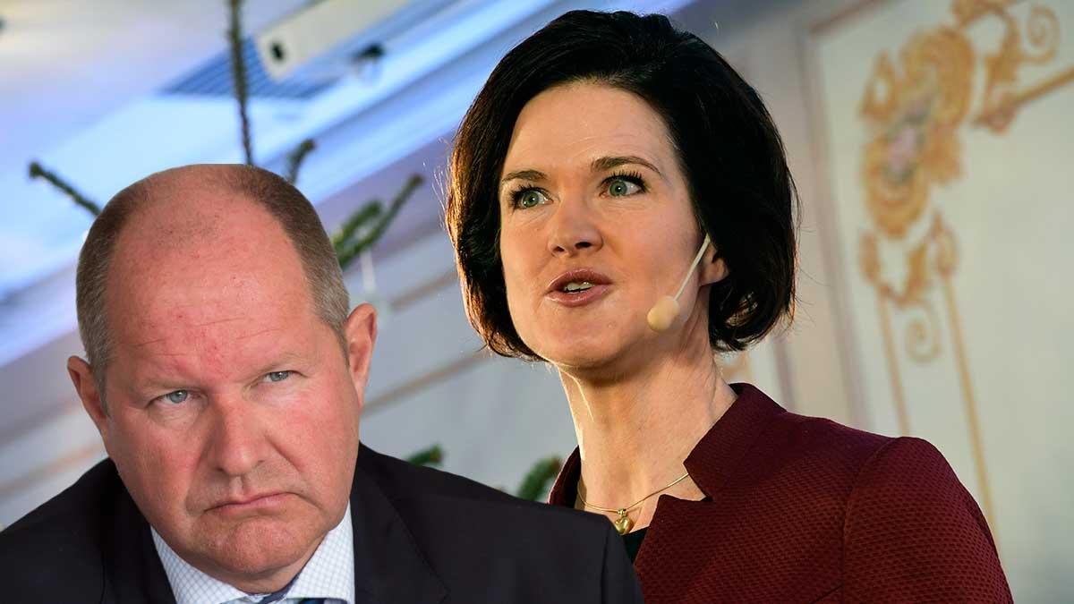 Anna Kinberg Batra kräver att regeringen sparkar rikspolischefen Dan Eliasson. (Foto: TT / montage)