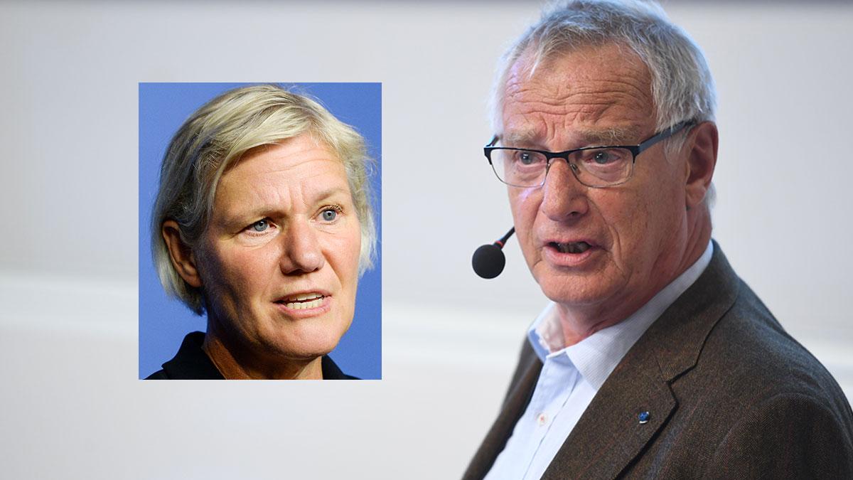 Sten Heckscher (t.h) anser att regeringen gjort fel som gett Försäkringskassans chef Ann-Marie Begler (t.v) sparken. Det kan strida mot lagen