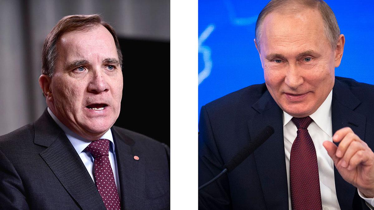 Stefan Löfven träffar i dag för första gången Vladimir Putin. Diskussionsämnen saknas inte. (Foto: TT)