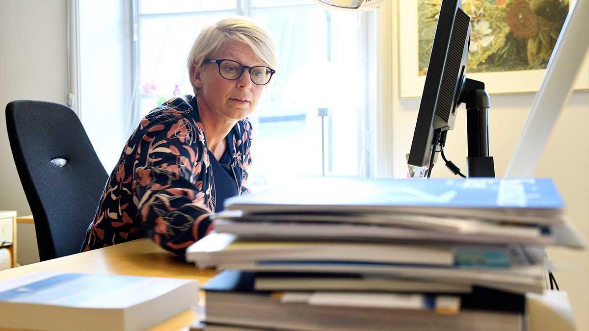 Borås Tidning skriver om bristen på seriös klimatpolitik i den nya budgeten. På bilden Moderaternas ekonomiske talesperson Elisabeth Svantesson (Foto: TT)