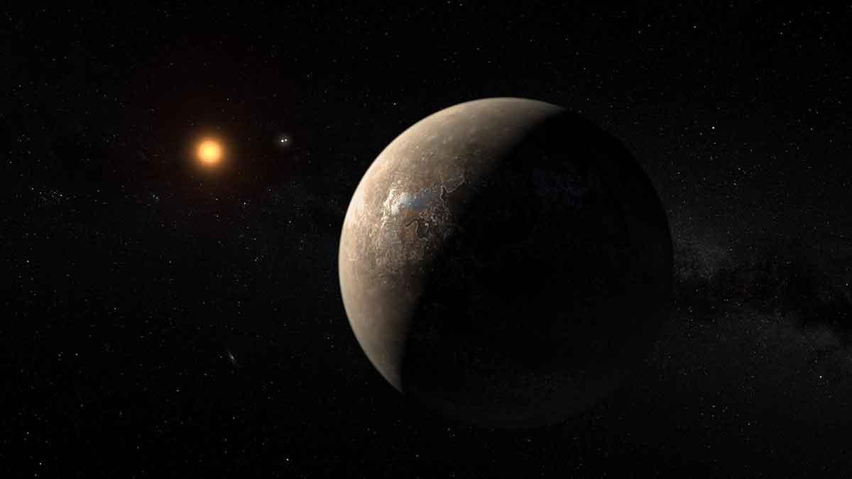 En rekonstruktion av planeten Proxima b