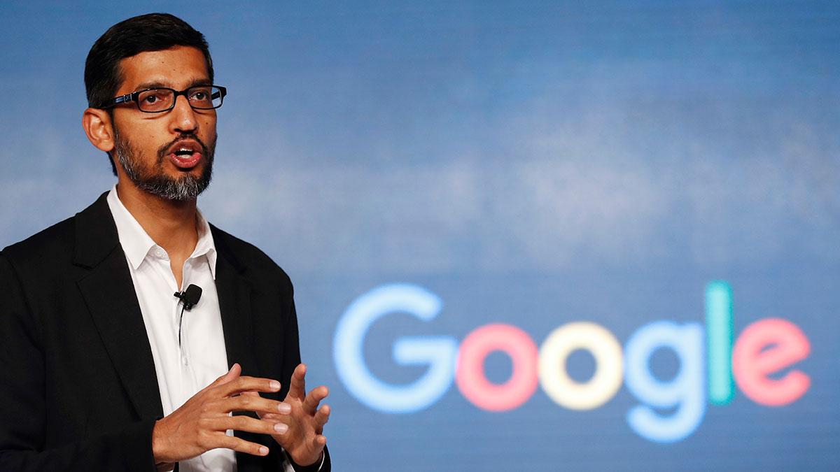 Sökjätten Googles chef Sundar Pichai. (Foto: TT)
