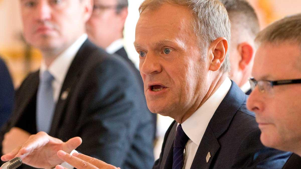 EU-presidenten Donald Tusk varnar medlemsstaterna från att gå sina egna vägar. (TT)