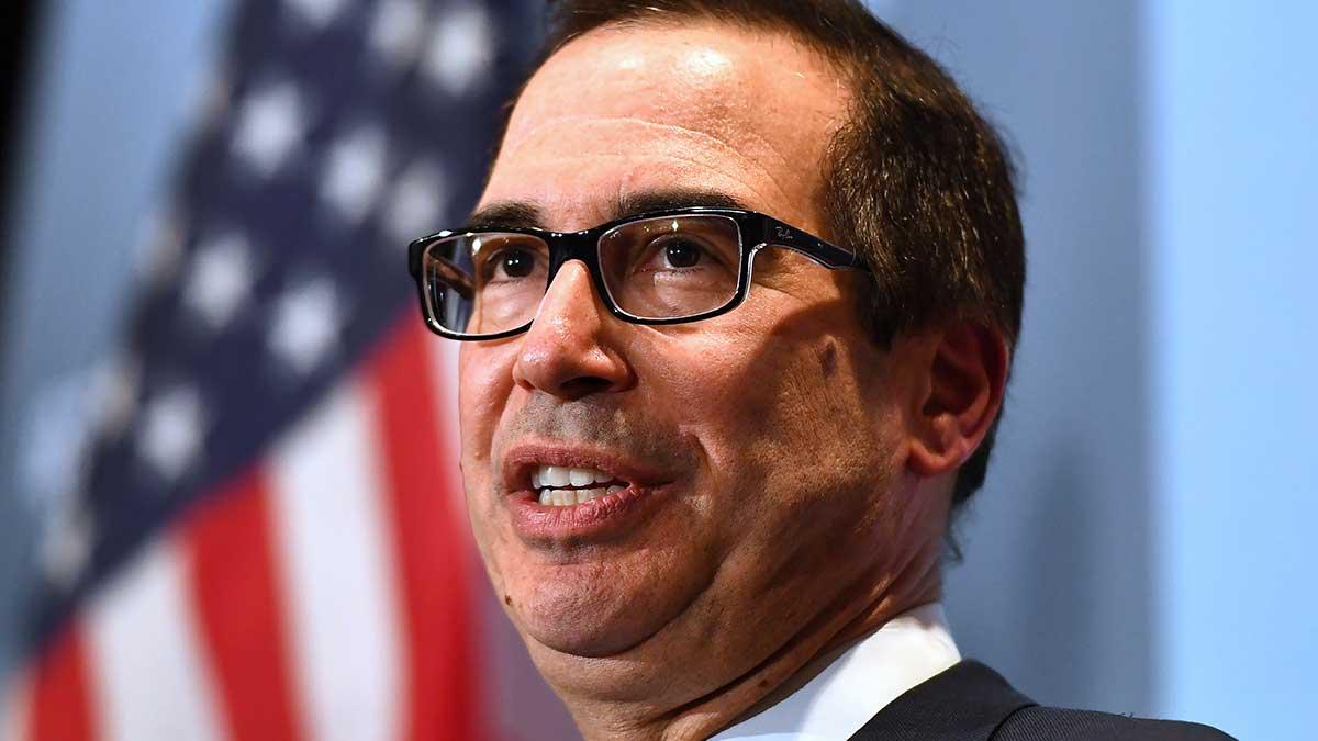 Brevet som cirkulerar väntas bli skickat till finansministern Steven Mnuchin (bilden) nästa vecka. (Foto: TT)