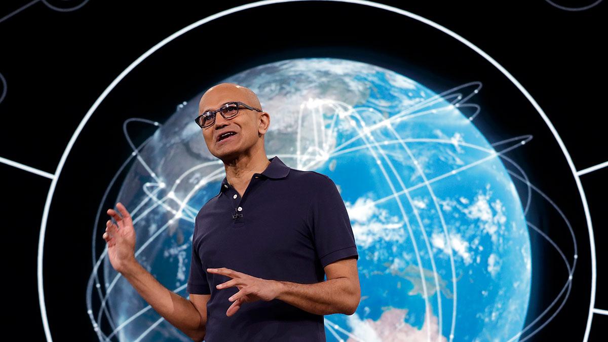 Microsofts vd Satya Nadella besöker i dag för första gången Sverige för att träffa kunder och partners och berätta om tankarna bakom techbjässens digitala satsningar i Sverige. (Foto: TT)