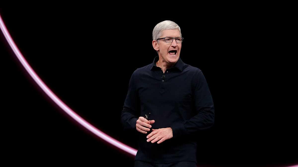 Apples vinst väntas stiga med 12 procent senaste kvartalet. På bilden syns vd:n Tim Cook. (Foto: TT)