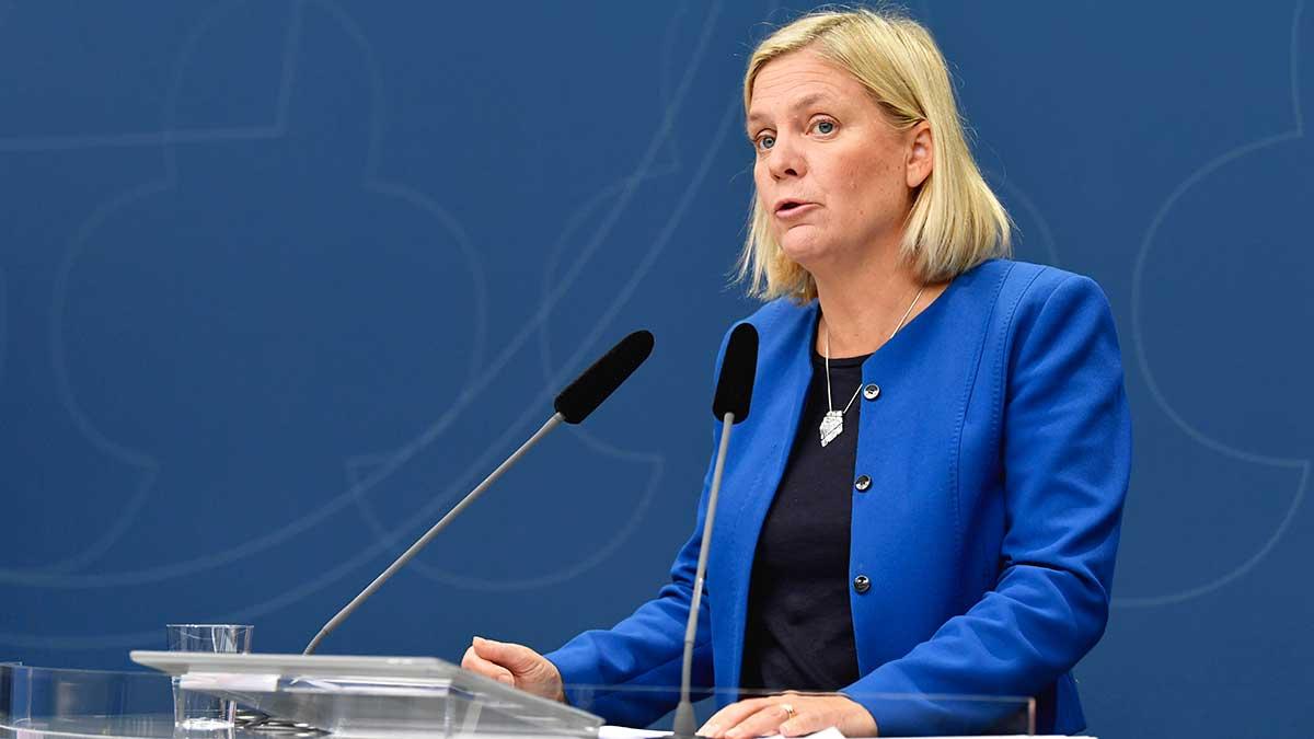 "Det skulle inte vara förenligt med statsstödsregler om regeringen skulle gå in och kompensera för enskilda företag", säger finansminister Magdalena Andersson (S) till SvD. (Foto: TT)