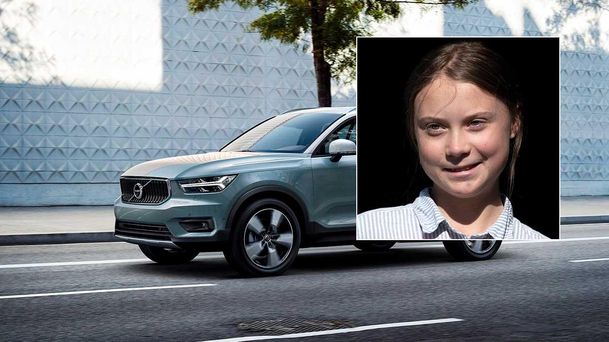 Unga svenska klimataktivisten Greta Thunberg uppges elda på omställningen till elbilar. (Foto: TT / montage)