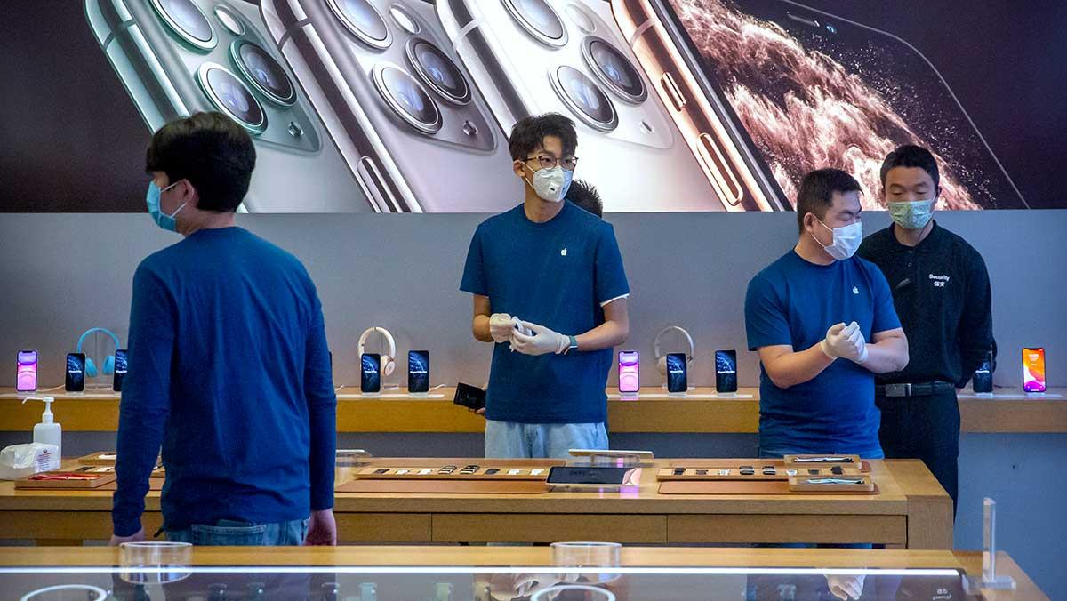 Apples produktion av nya billigare Iphone SE 2 kan försenas till mars på grund av coronavirusutbrottet. (Foto: TT)