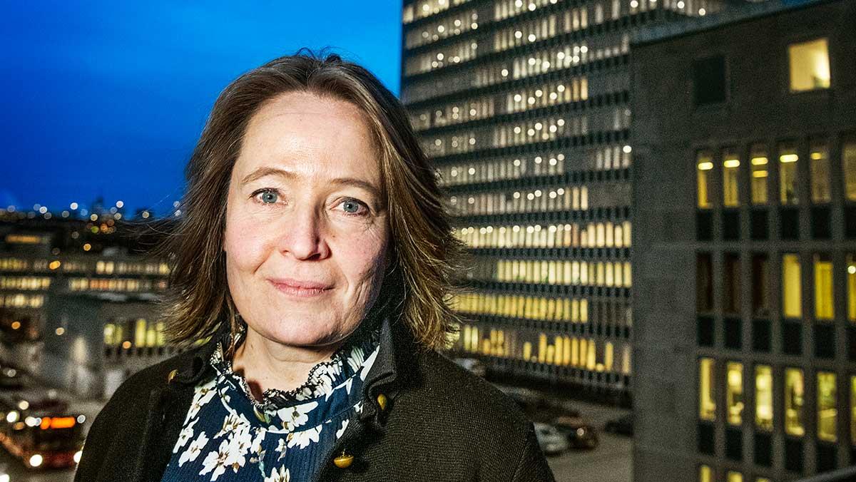 Folksams vd Ylva Wessén gör klart att "inga garantier eller löften finns utställda" att Swedbank får finansiellt stöd av Folksam om storbanken tvingas betala miljardböter i kölvattnet av penningtvättshärvan. (Foto: TT)