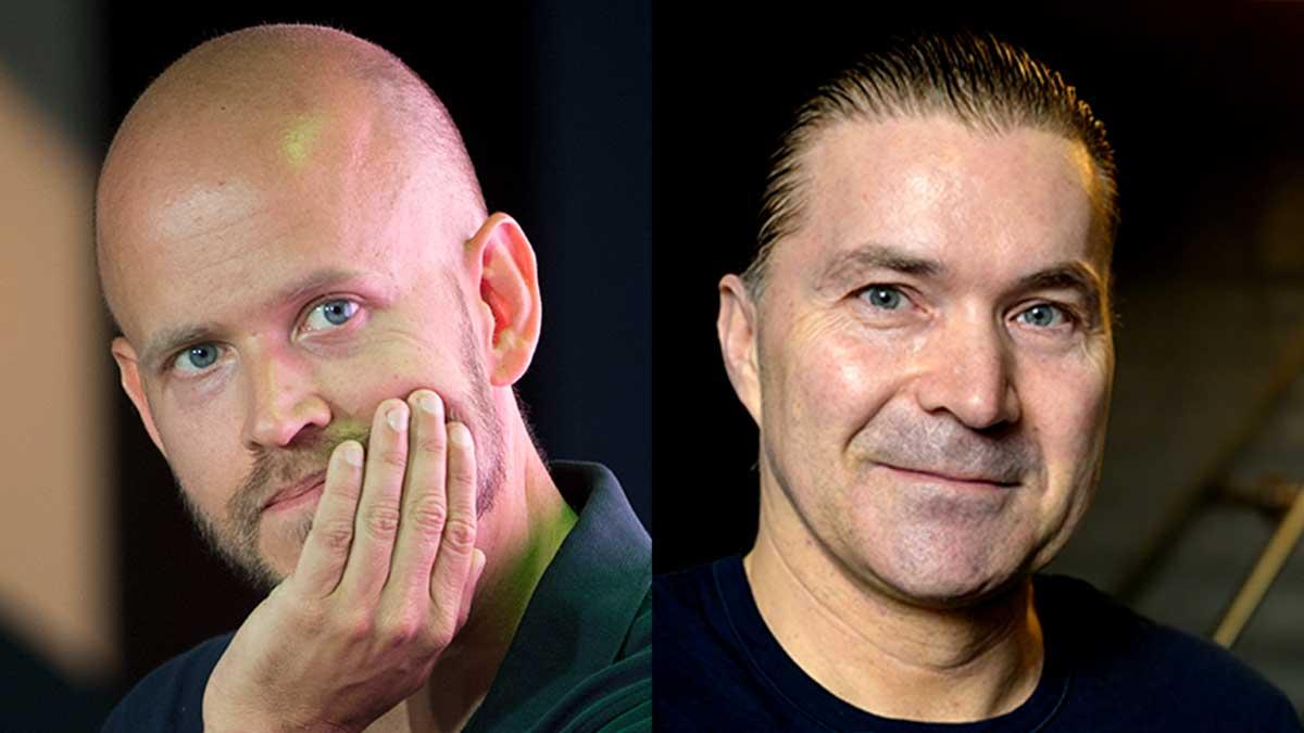 Spotifys grundare Daniel Ek och Martin Lorentzon har under sommaren sålt aktier i bolaget för motsvarande 1 miljard respektive 2,3 miljarder kronor. (Foto: TT / montage)