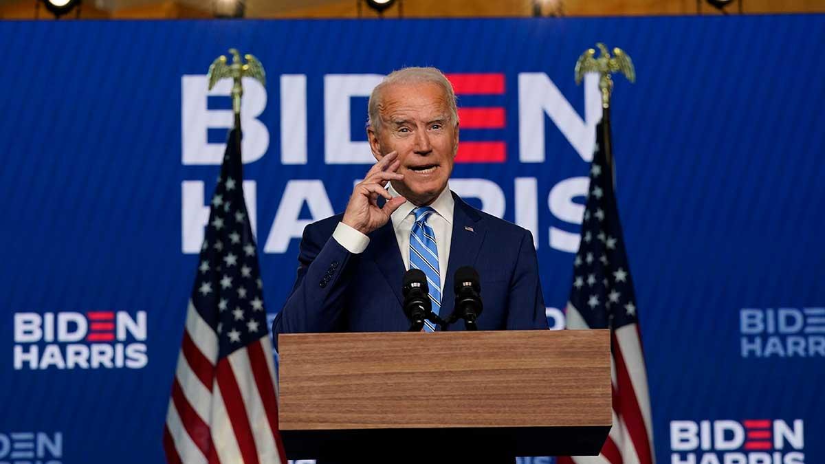 Om Joe Biden vinner USA-valet tänker han se till att USA återgår till att bli en del av Paris klimatavtal under sin första arbetsdag som president. (Foto: TT)