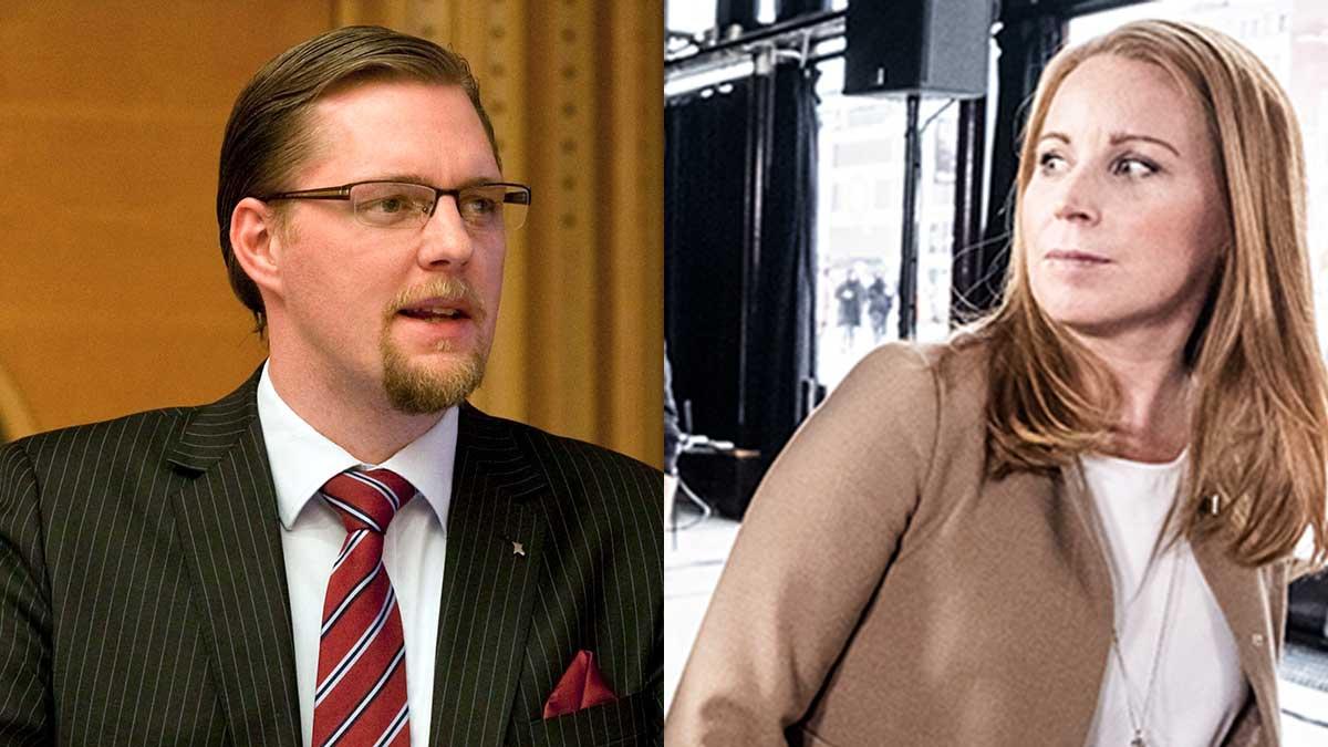 Företagarnas vd Günther Mårder angriper nu både las-uppgörelsen – för att utelämnat Sveriges småföretagare – och Centerledaren Annie Lööf. (Foto: TT / montage)