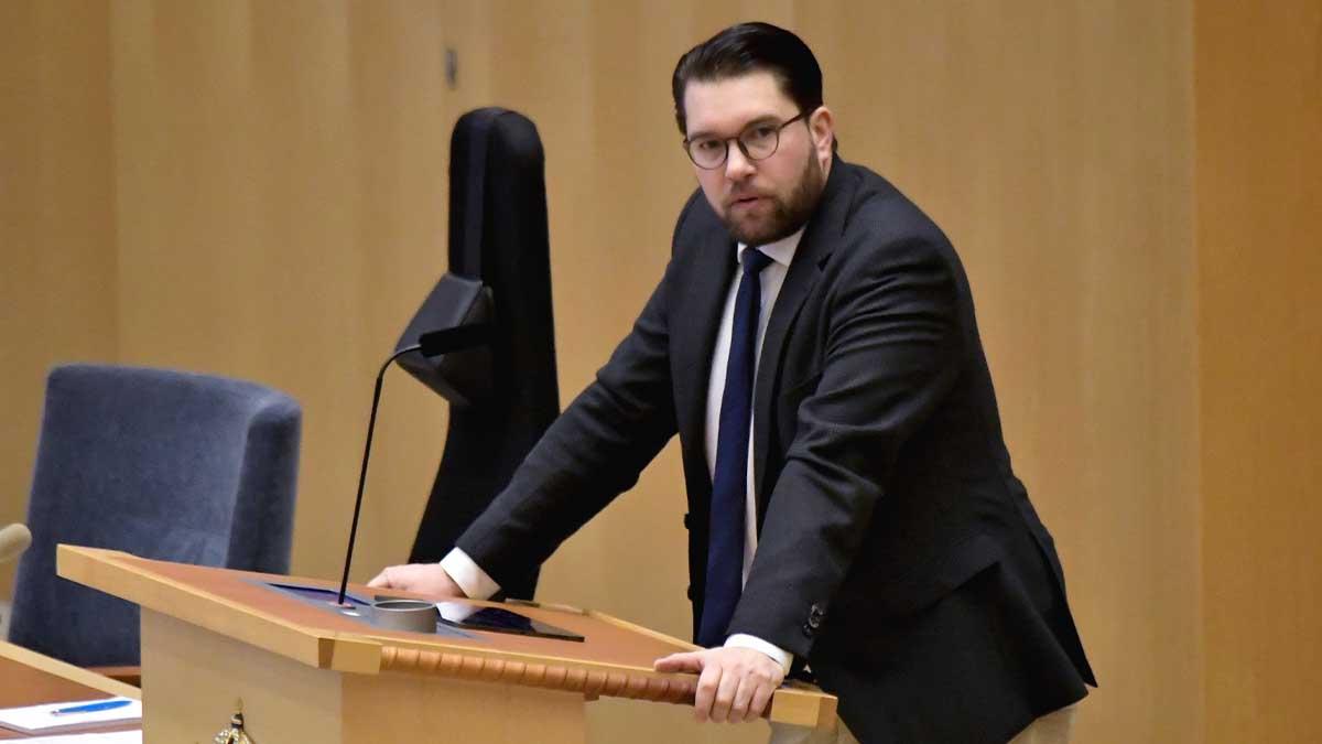 Jimmie Åkesson i riksdagen.