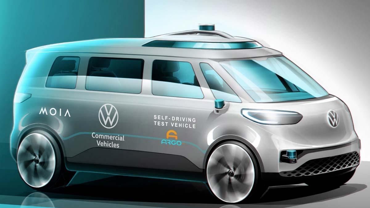 Volkswagen utvecklar en självkörande version av sin eldrivna minibuss ID Buzz.