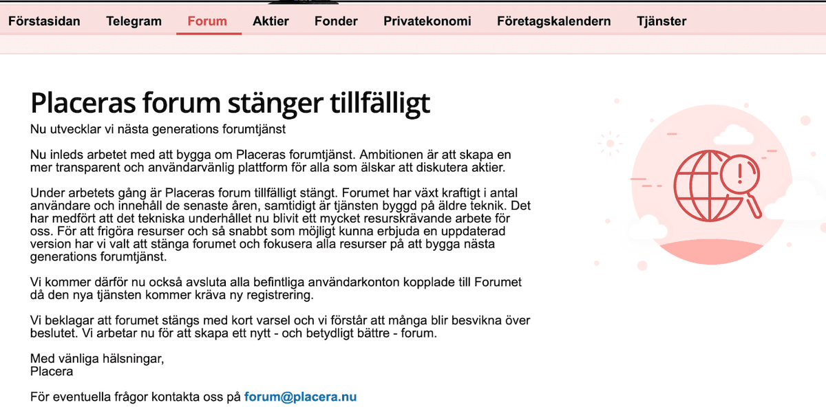 Placera gör om forum efter skandalen