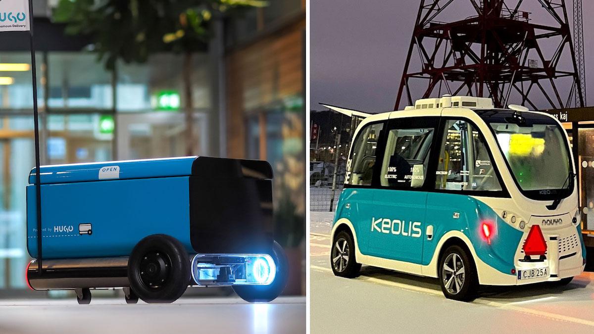 Leveransroboten och den självkörande bussen ska testas tillsammans på Chalmers campus under våren för att se hur de kan samverka i stadsmiljö