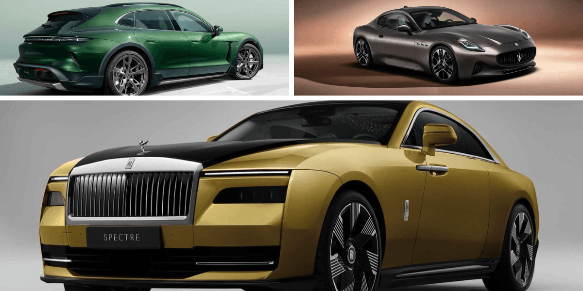 Bäst i alla tester - lyxiga elbilar. Topp fem. (Foto: Rolls Royce, Porsche, Maserati)