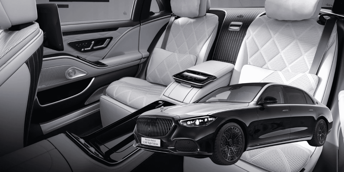 Roséguld och svart magi: Maybach S 580 Night Edition bländar oss. (Foto: Mercedes, kollage: Åsa Wallenrud)