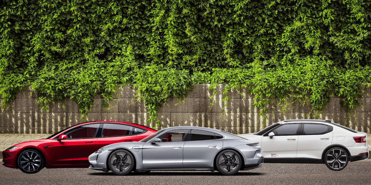 Carwow gjorde ett stort räckviddstest helt ute i normal trafik och normalt väder. Så helt autentiskt. Här är hela listan. (Foto: Tesla, Polestar, Porsche samt Getty images pro)