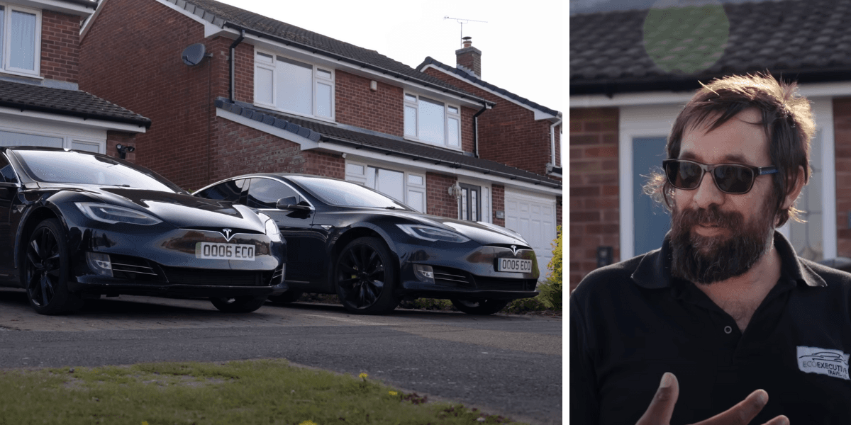 Det här är Paul som äger två Tesla Model S som båda gått rekordlångt utan batteribyte. (Foto: Autotrader Youtube)