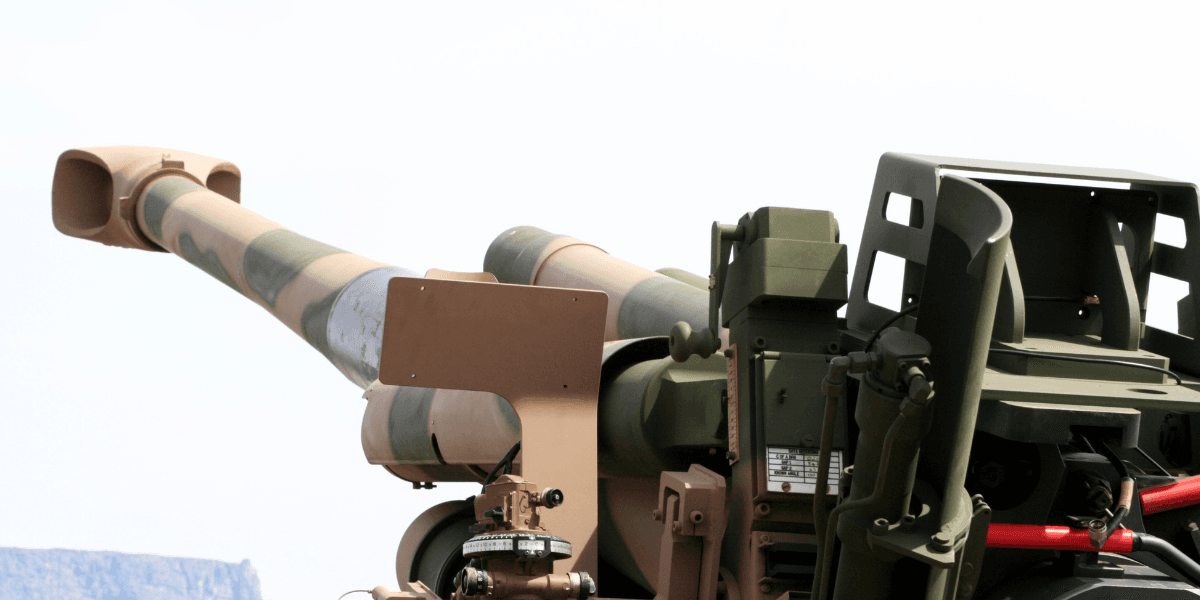 En 155mm artillerikanon.