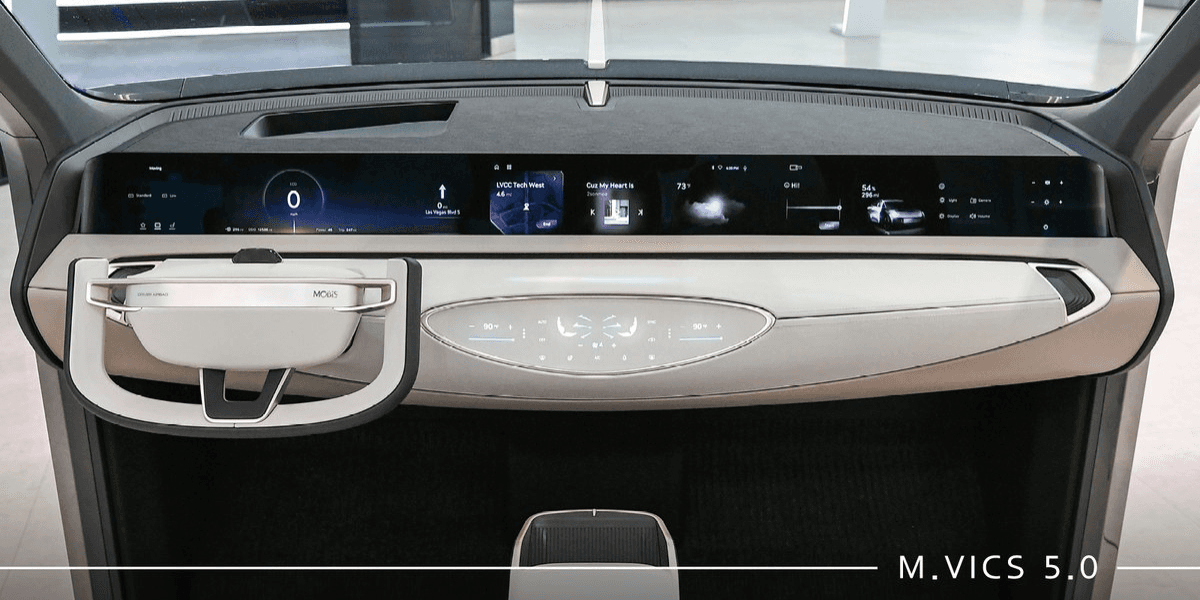 Så här tänker Hyundai att framtiden ser ut. En enda stor skärm som tar upp hela fronten. (Foto: Hyundai Mobis)