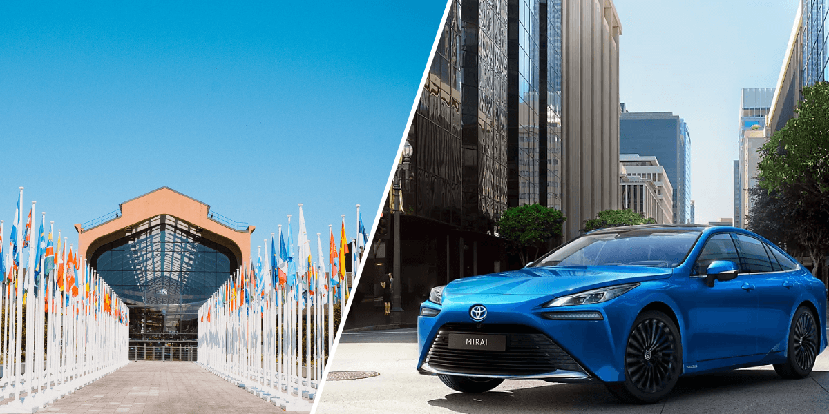 Den här bilen drivs av gas. Det gillar inte vissa forskare och kräver att den ska bytas ut under OS till en elbil. (Foto: TT, Toyota)