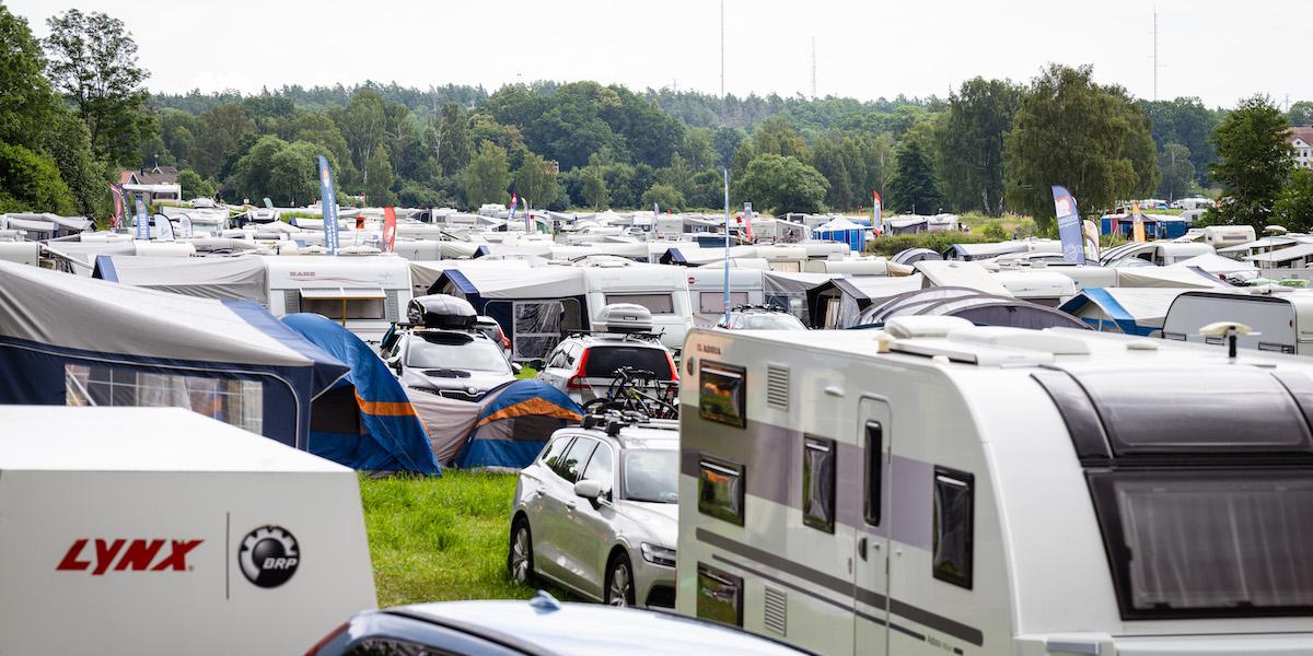 En camping.