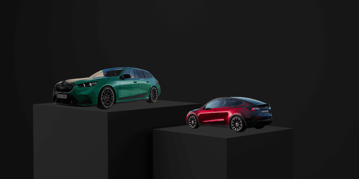 BMW har sålt bättre än Tesla. Kul med lite förändring. (Foto: Tesla, BMW och Getty Images)
