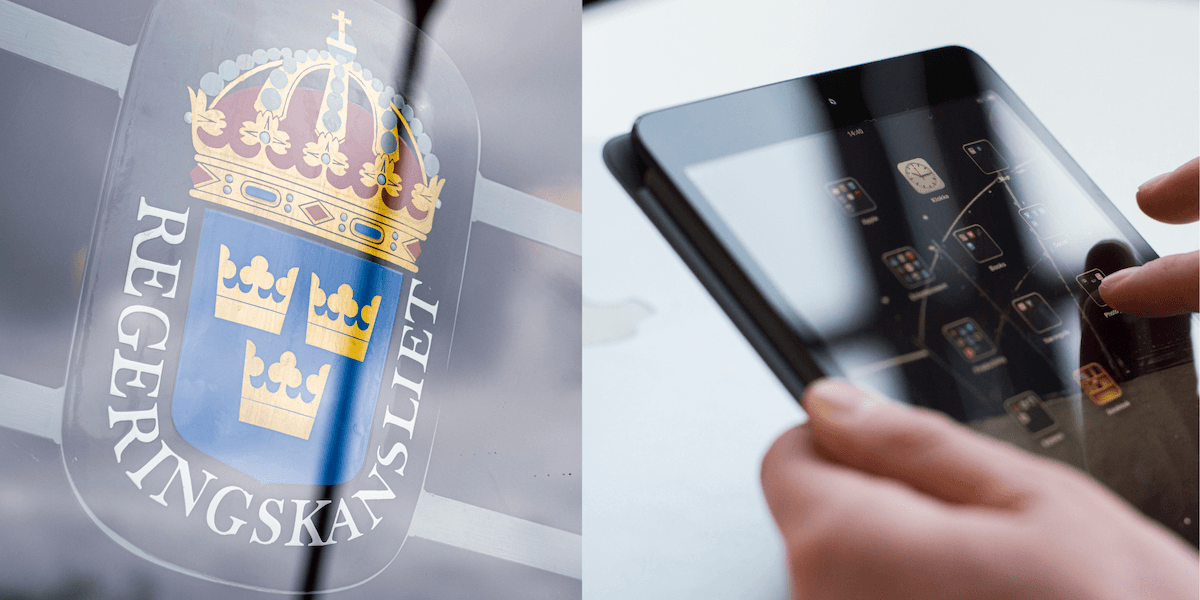 På en Ipad, dold för utomstående och i Regeringskansliets reception, utlystes tjänster som få visste fanns – och ännu färre kunde söka. (Foto: Berit Roald/Tim Aro/TT)