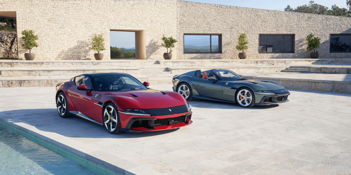 Detta gäller inte bilarna på bilden utan kommande elbil som vi inte vet så mycket om. (Foto: Ferrari)
