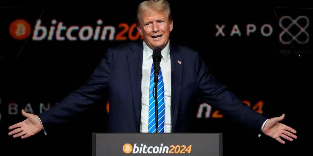 Inte ens kryptovalutorna verkar gå säkra från Donald Trumps tulloro.