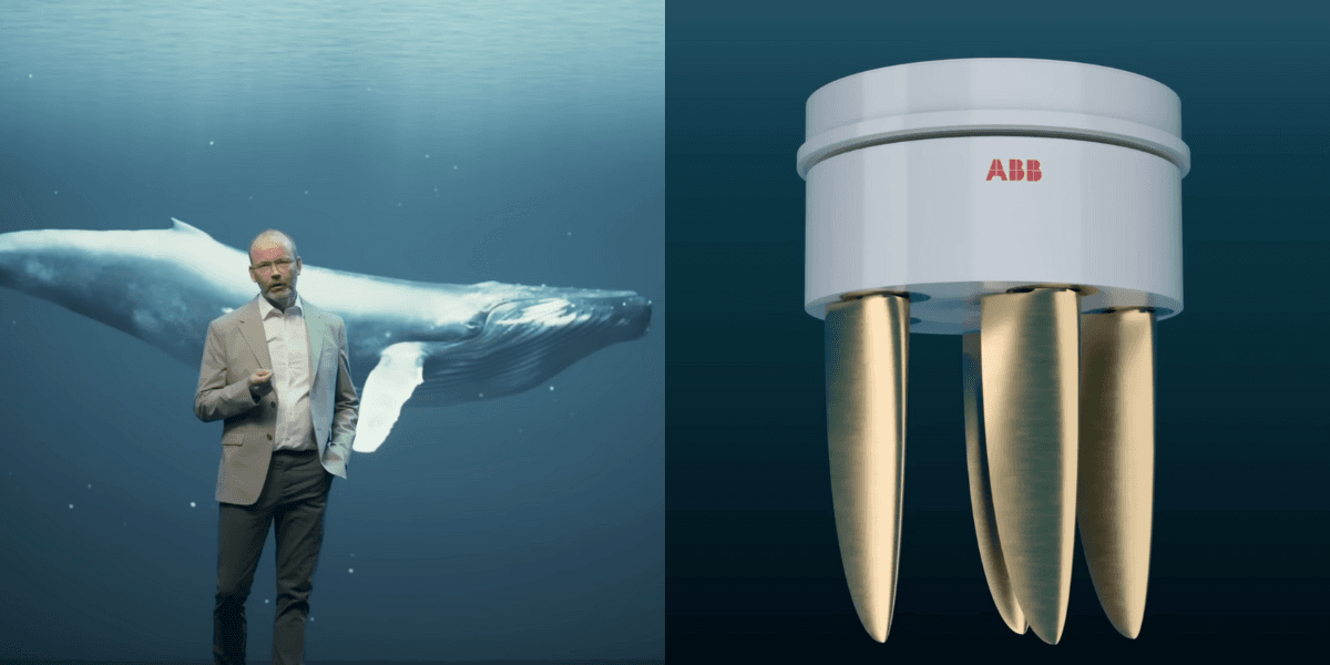 Som en vals stjärtfena – ABB:s Dynafin-teknologi använder fiskfenor för att driva fartyg framåt med en revolutionerande effektivitet. (Foto: ABB)