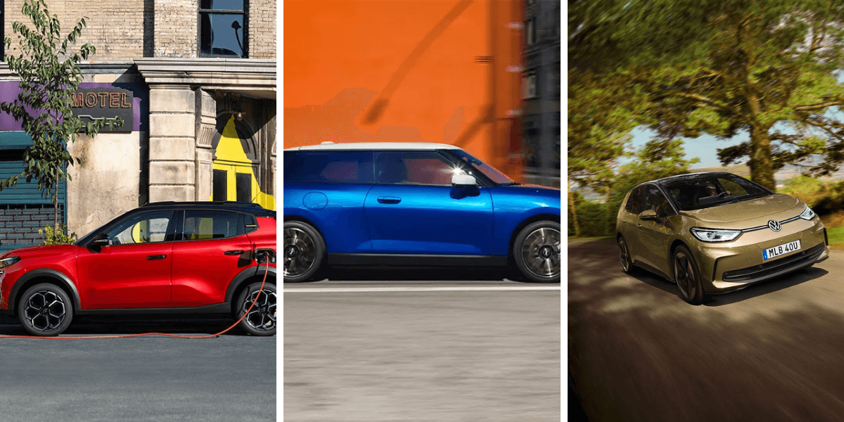 Vilken är den bästa lilla elbilen just nu? (Foto: MINI Cooper, Volkswagen och Citroën)