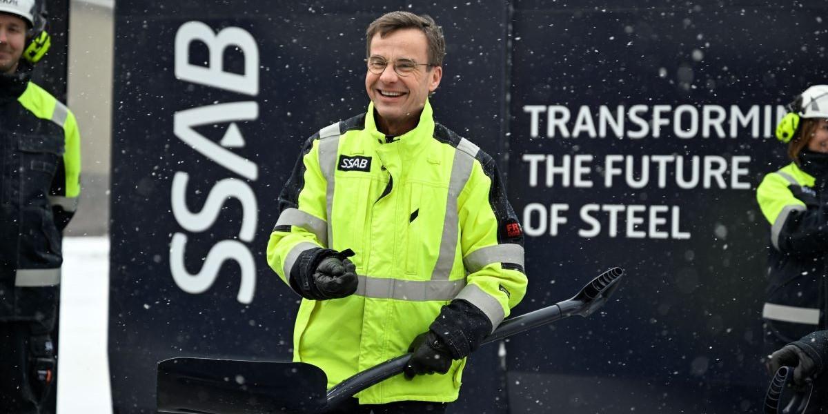 Statsminister Ulf Kristersson besöker börsbolaget SSAB.