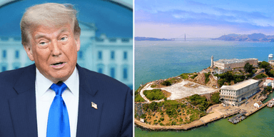 Ministrarna Pam Bondi och Doug Burgum väntas tillkännage Trumps plan att återöppna Alcatraz som federalt fängelse efter ett morgonbesök på ön, en idé som Nancy Pelosi kallar ”Trump-administrationens dummaste initiativ hittills”.