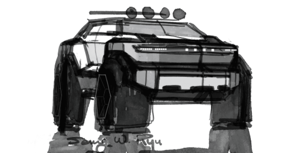 Hyundai släppte i dag denna teaserskiss av CRATER-konceptet inför dess mediedebüt på AutoMobility LA 2025 den 20 november 2025. (Foto: Hyundai)