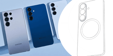 Detta är Samsung Galaxy S25 och en rendering av S26. (Foto: Samsung och @UniverseIce på X)