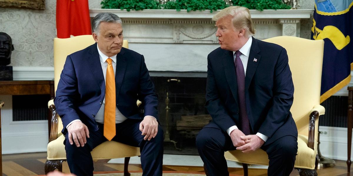 USA:s president Donald Trump och Ungerns premiärminister Viktor Orbán under ett tidigare möte i Vita huset.