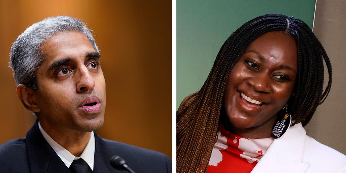 WHO startar en kommission för social anknytning som ska ledas av USA:s generalkirurg Vivek Murthy, till vänster, och Chido Mpemba från African Union Youth, till höger