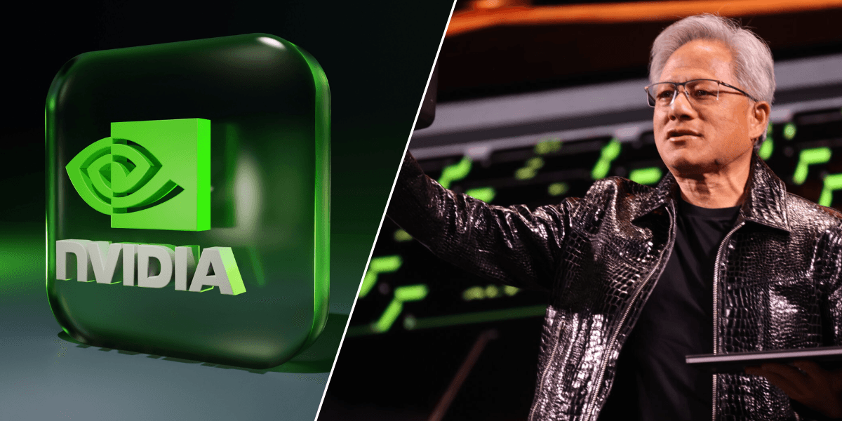 Aktien faller när Kina förbjuds använda Nvidia chip. (Foto: BoliviaInteligente on Unsplash och Nvidia blog)