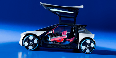 Detta är ett coolt projekt med en helt fyrkantig ratt. (Foto: Peugeot)